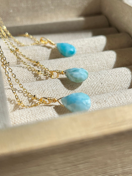 Larimar Droplet | Gold